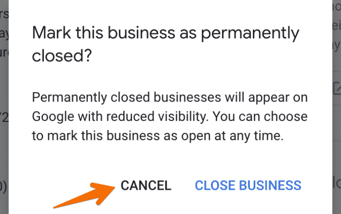 Como eliminar uma listagem do Google My Business - mark-closed - Reputação da empresa - Google My Business